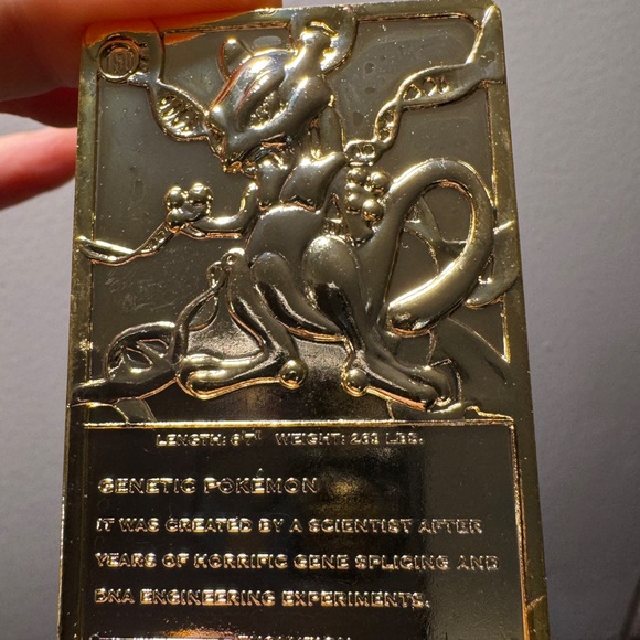 mewtwo gold pokemon cards Star Gold Metal Card 30 Retreat Cost MewTwo Special Edition 23k Gold